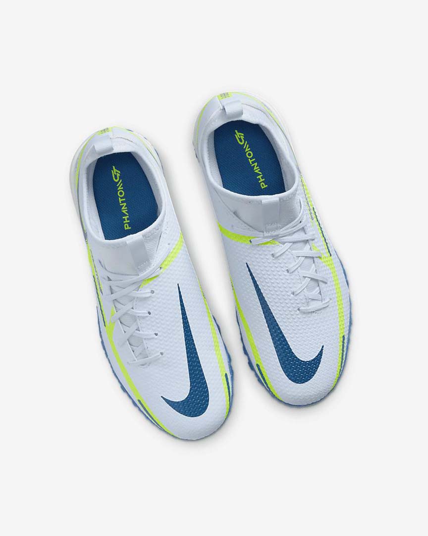 Zapatos De Fútbol Nike Jr. Phantom GT2 Academy Dynamic Fit TF Niña Gris Azules Claro Azules Oscuro | AR4626