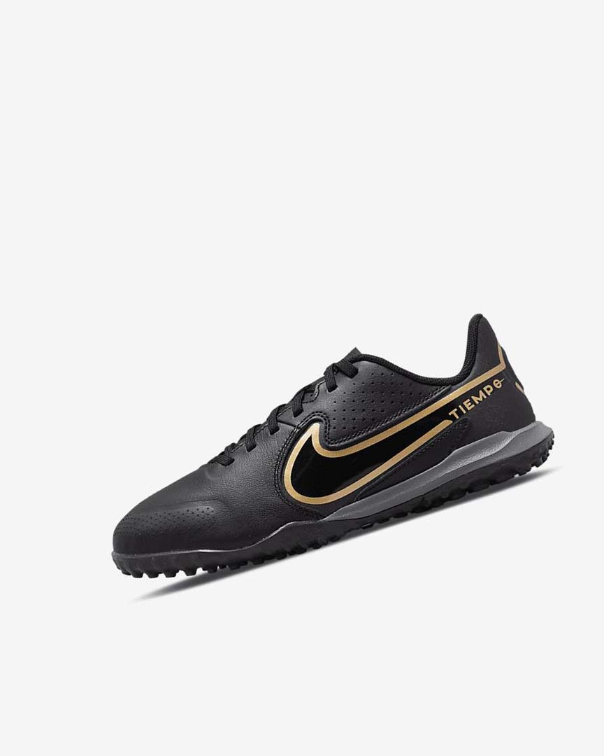 Zapatos De Fútbol Nike Jr. Tiempo Legend 9 Academy TF Niño Negras Gris Oscuro Metal Doradas Negras | AR2512