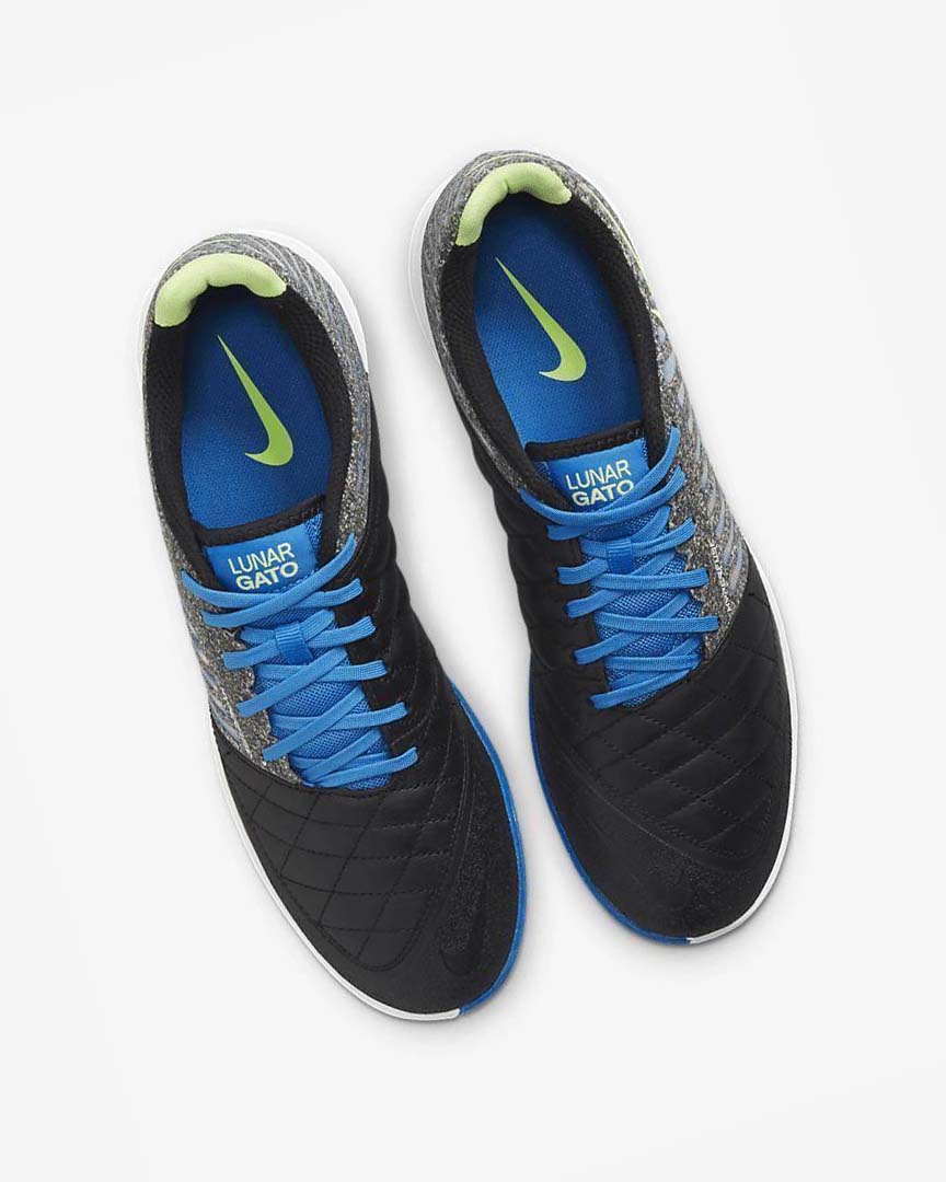 Zapatos De Fútbol Nike Lunar Gato II IC Hombre Negras Azules Claro Verde Claro | AR4938