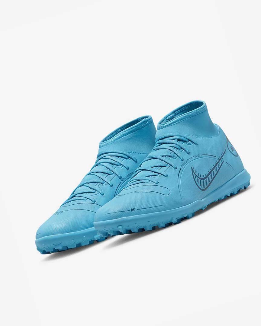 Zapatos De Fútbol Nike Mercurial Superfly 8 Club TF Hombre Azules Naranjas | AR4810