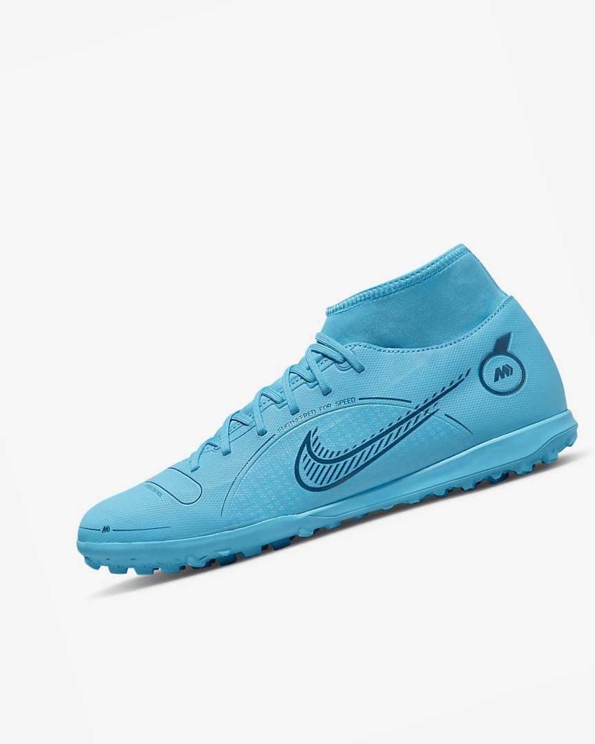 Zapatos De Fútbol Nike Mercurial Superfly 8 Club TF Hombre Azules Naranjas | AR4810