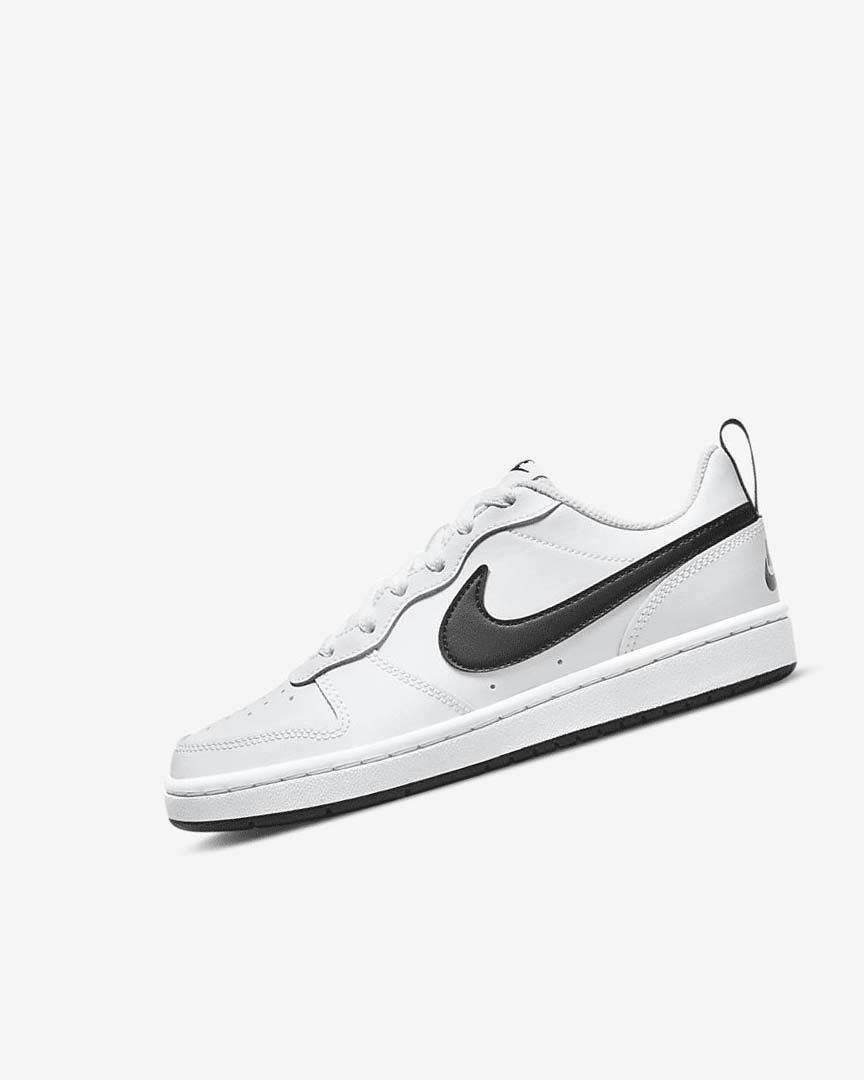 Zapatos Nike Court Borough Low 2 Niño Blancas Negras | AR4600