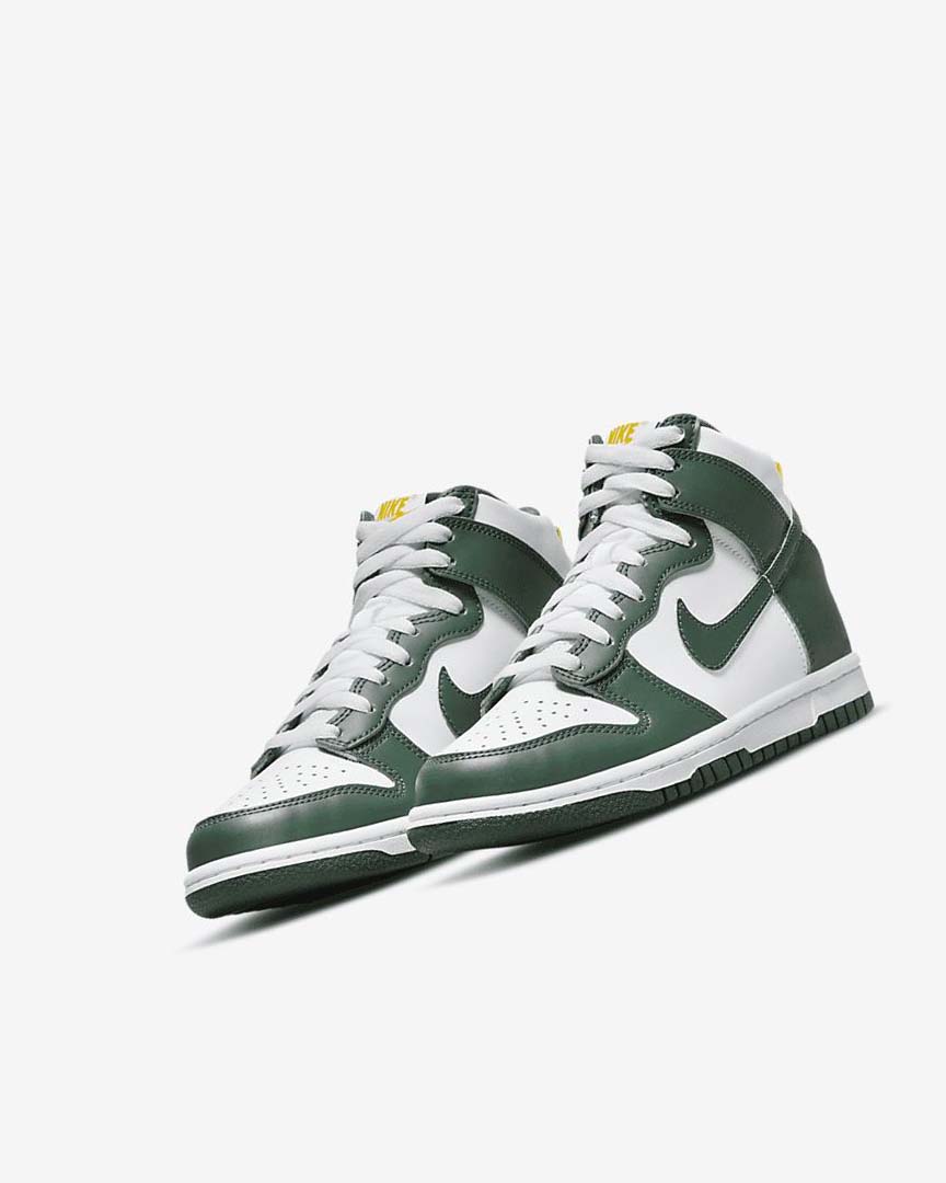 Zapatos Nike Dunk High Niña Verde Doradas Blancas | AR2312