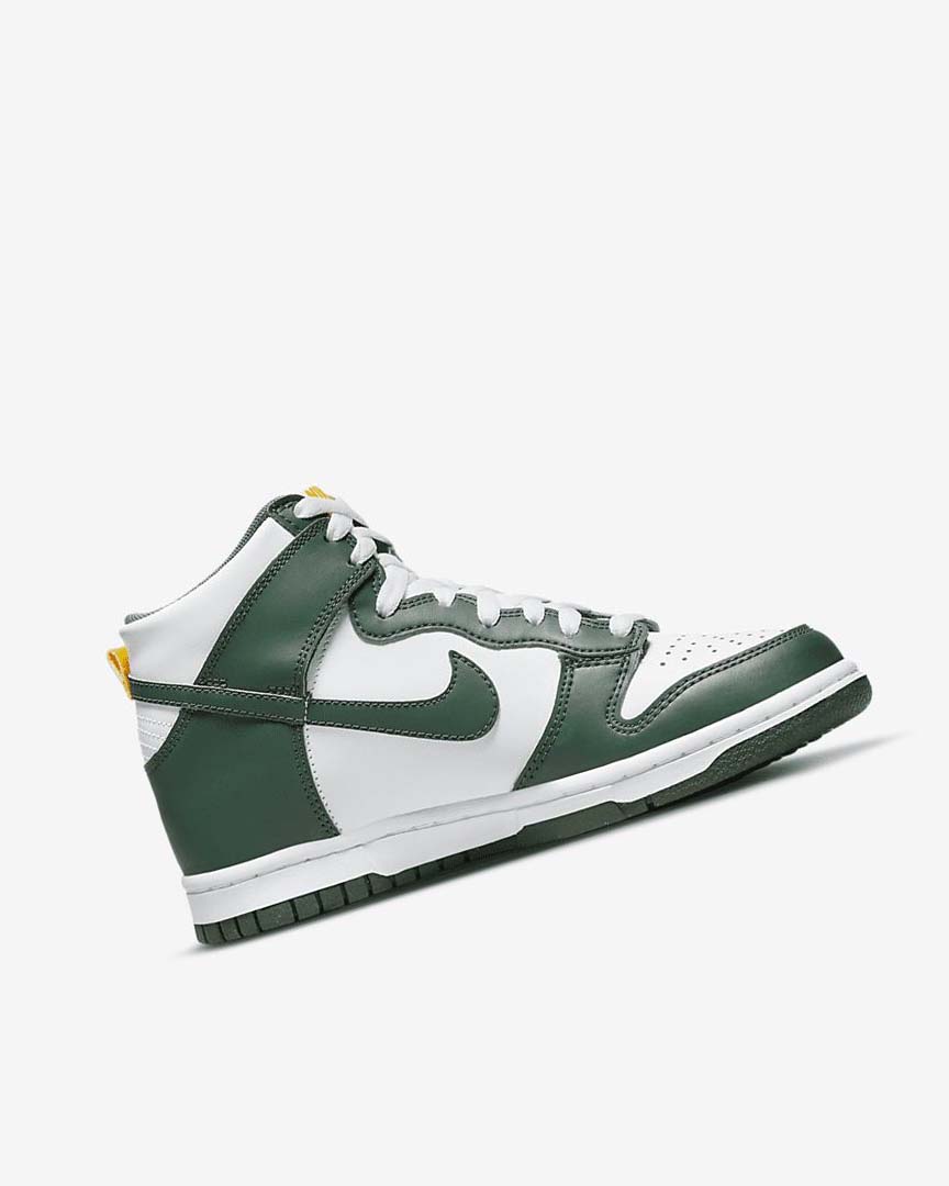 Zapatos Nike Dunk High Niño Verde Doradas Blancas | AR2546