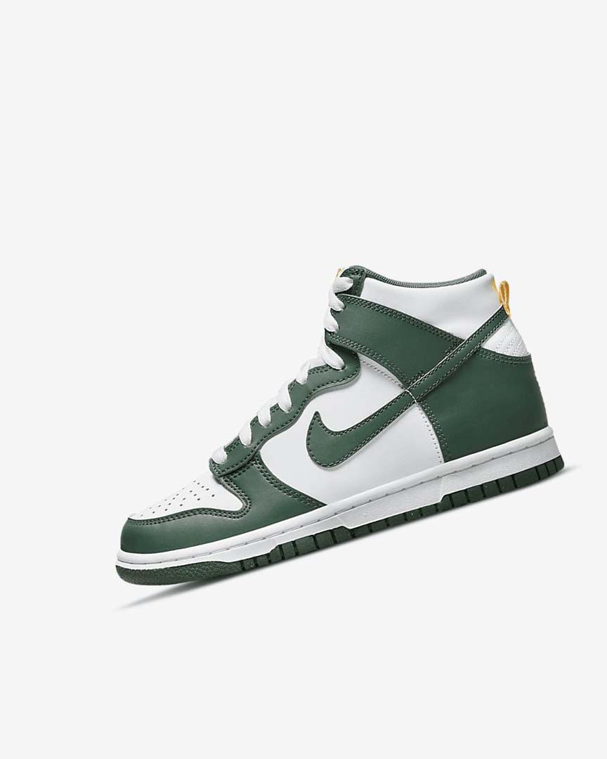 Zapatos Nike Dunk High Niño Verde Doradas Blancas | AR2546