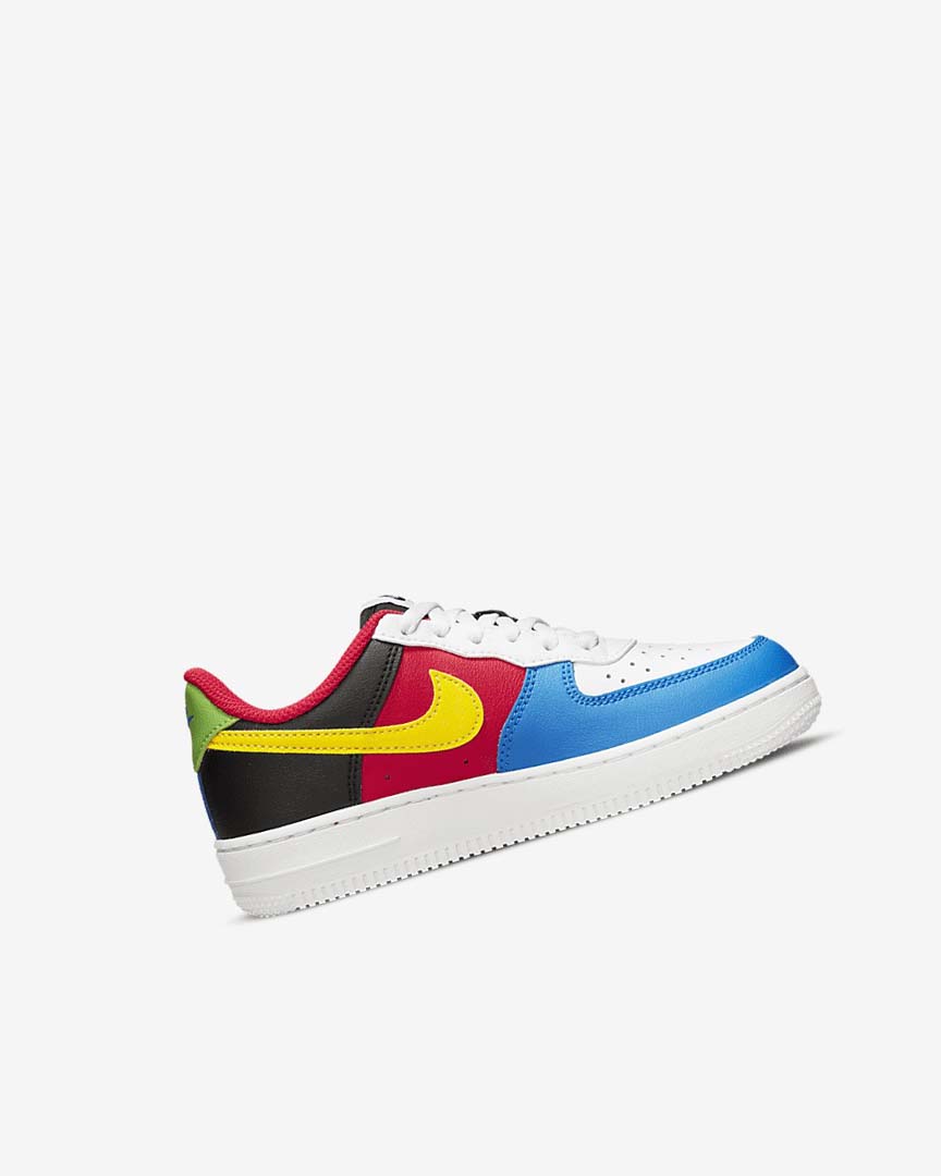 Zapatos Nike Force 1 LV8 Niña Blancas Rojas Azul Real Doradas | AR4772