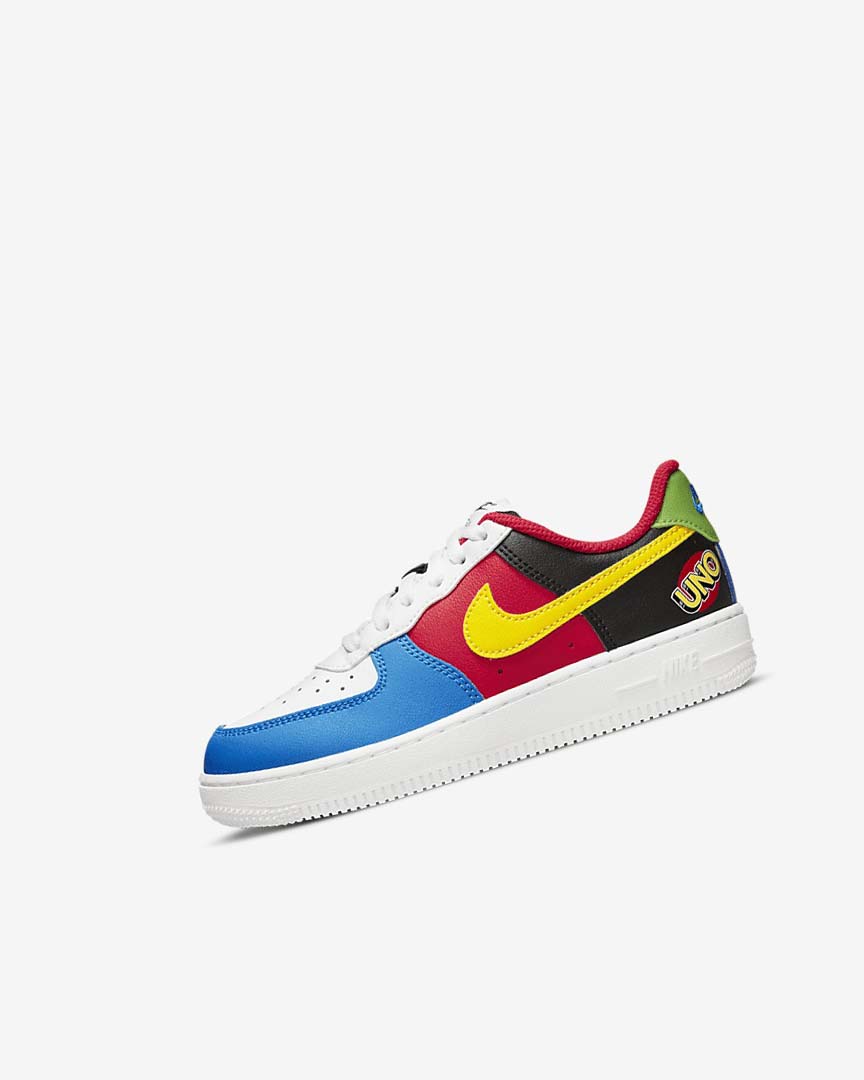 Zapatos Nike Force 1 LV8 Niña Blancas Rojas Azul Real Doradas | AR4772