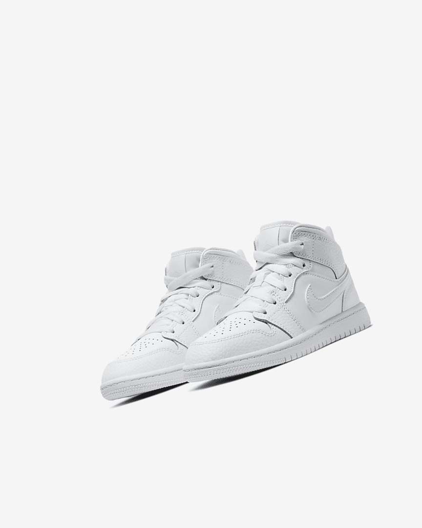 Zapatos Nike Jordan 1 Mid Niño Blancas Blancas Blancas | AR3155