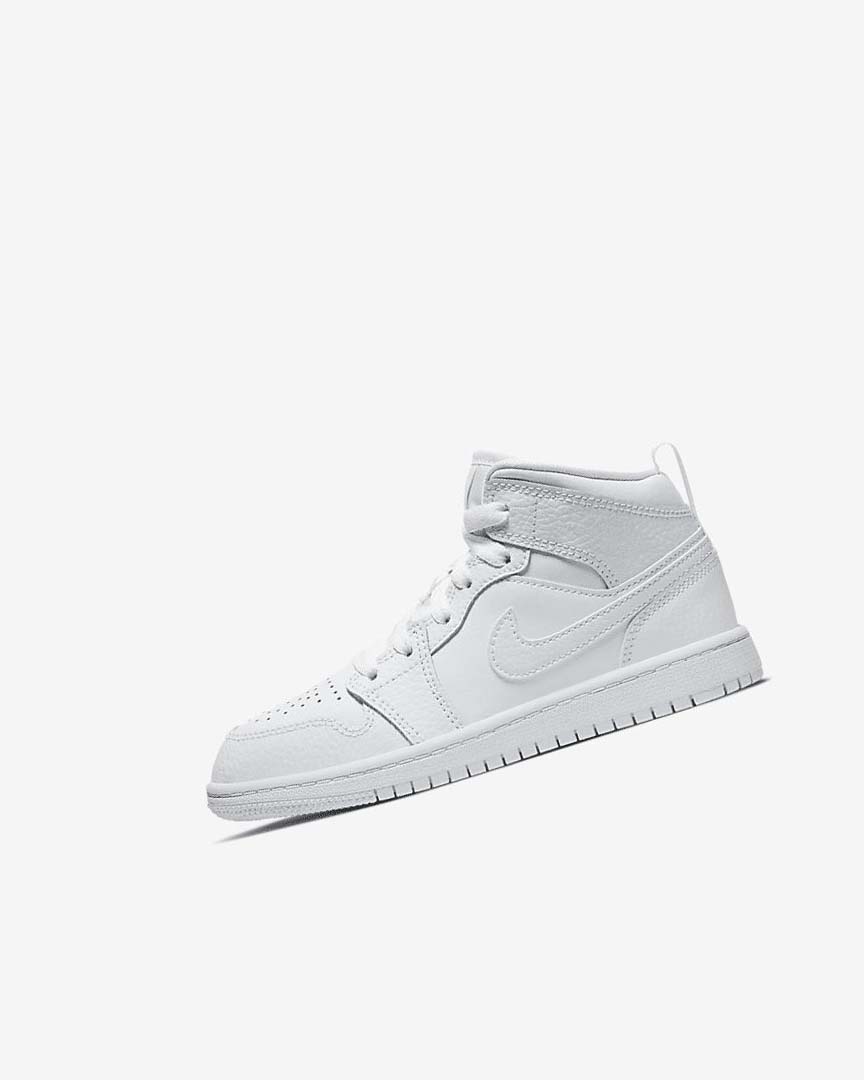 Zapatos Nike Jordan 1 Mid Niño Blancas Blancas Blancas | AR3155