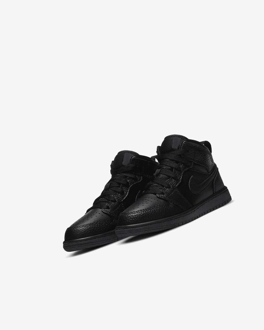 Zapatos Nike Jordan 1 Mid Niño Negras Negras Negras | AR5500