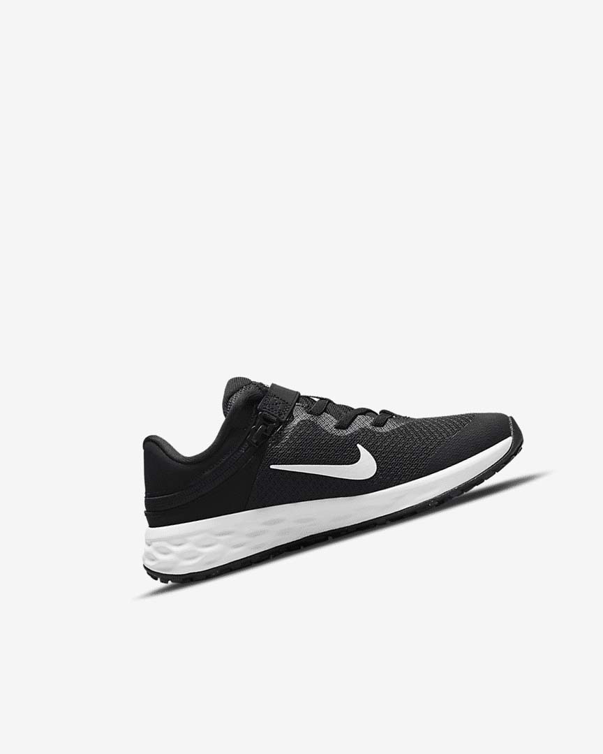 Zapatos Nike Revolution 6 FlyEase Niña Negras Gris Oscuro Blancas | AR5103