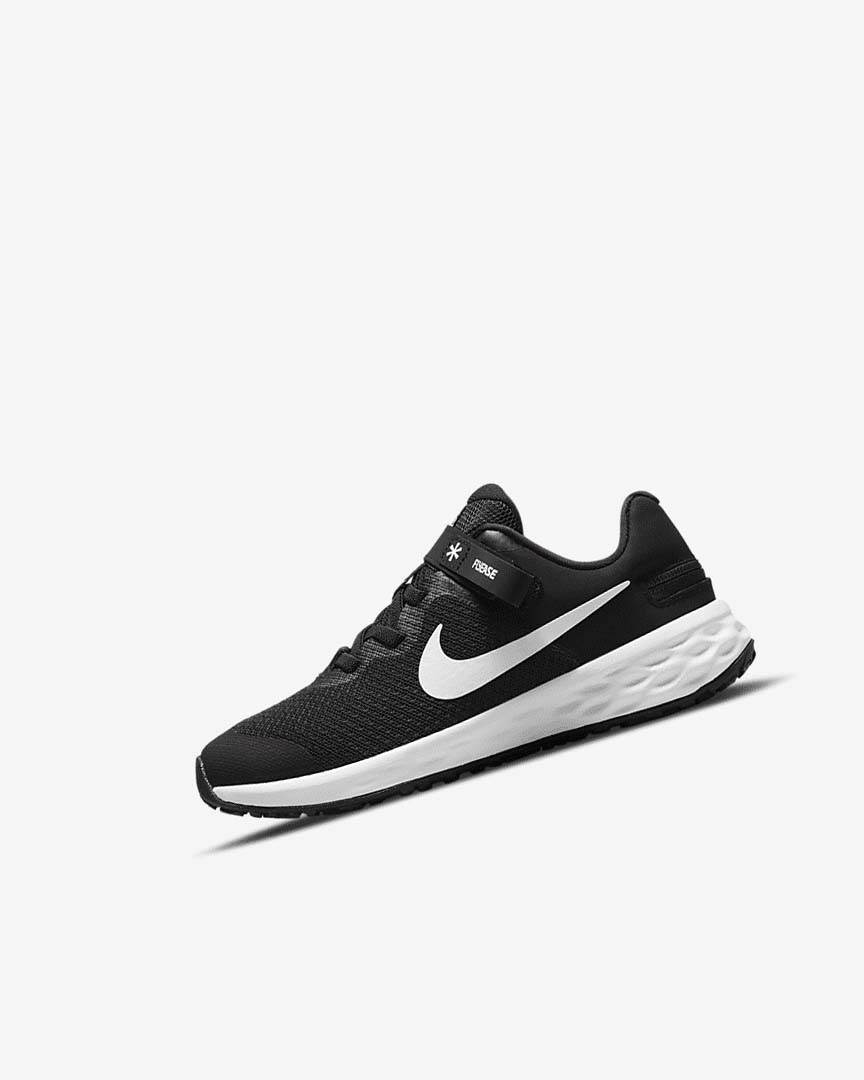 Zapatos Nike Revolution 6 FlyEase Niña Negras Gris Oscuro Blancas | AR5103