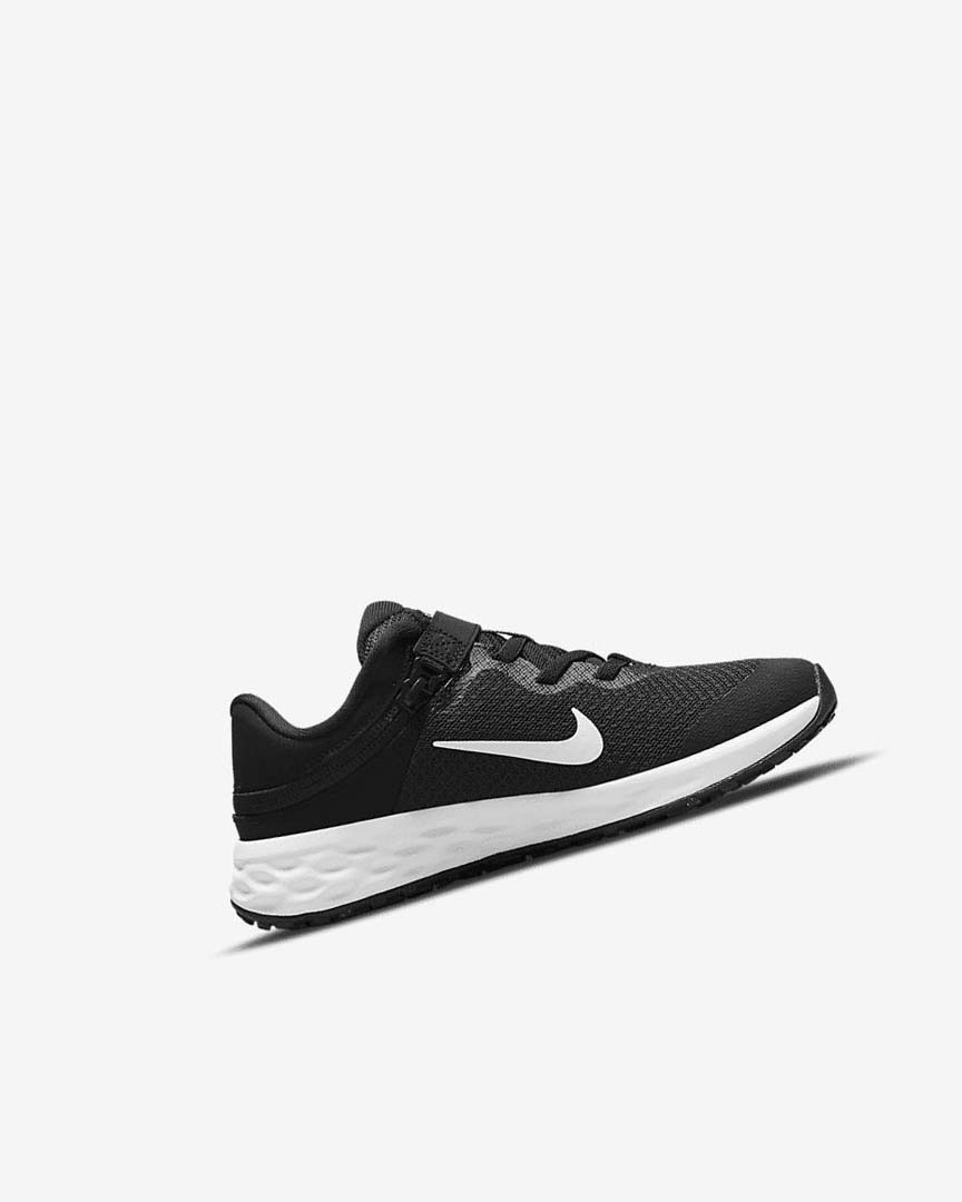 Zapatos Nike Revolution 6 FlyEase Niño Negras Gris Oscuro Blancas | AR4538