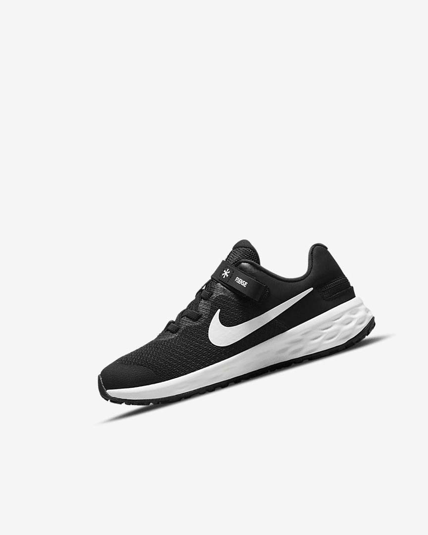 Zapatos Nike Revolution 6 FlyEase Niño Negras Gris Oscuro Blancas | AR4538