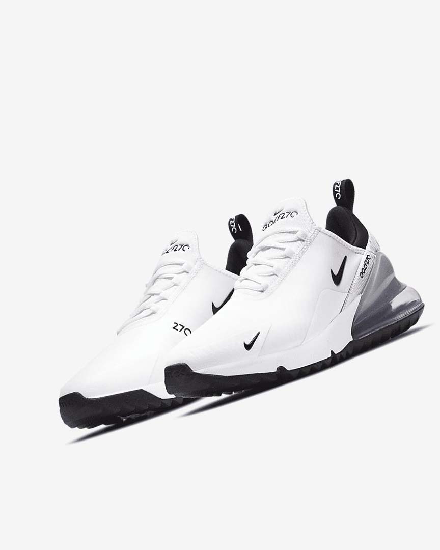 Zapatos de Golf Nike Air Max 270 G Mujer Blancas Plateadas Negras | AR4752