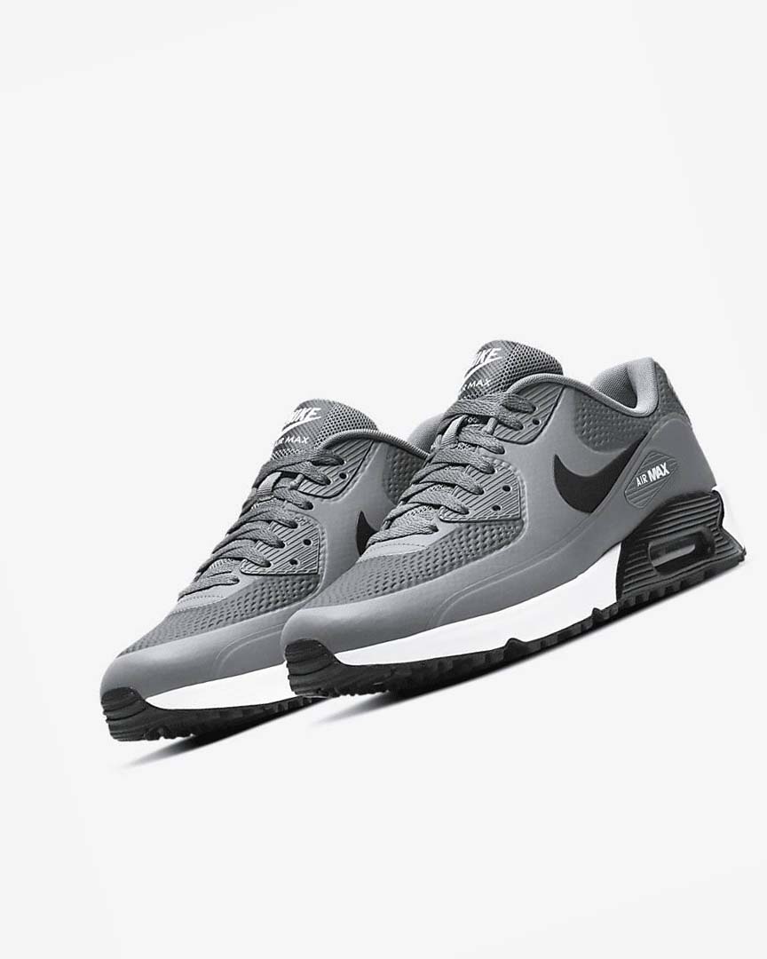 Zapatos de Golf Nike Air Max 90 G Hombre Gris Blancas Negras | AR3196