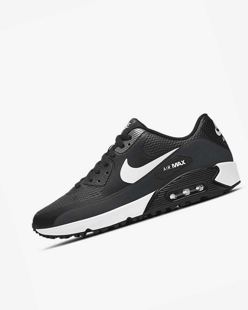 Zapatos de Golf Nike Air Max 90 G Hombre Negras Gris Oscuro Gris Blancas | AR4498