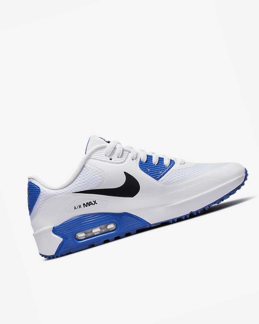 Zapatos de Golf Nike Air Max 90 G Hombre Blancas Azules Plateadas Negras | AR4719