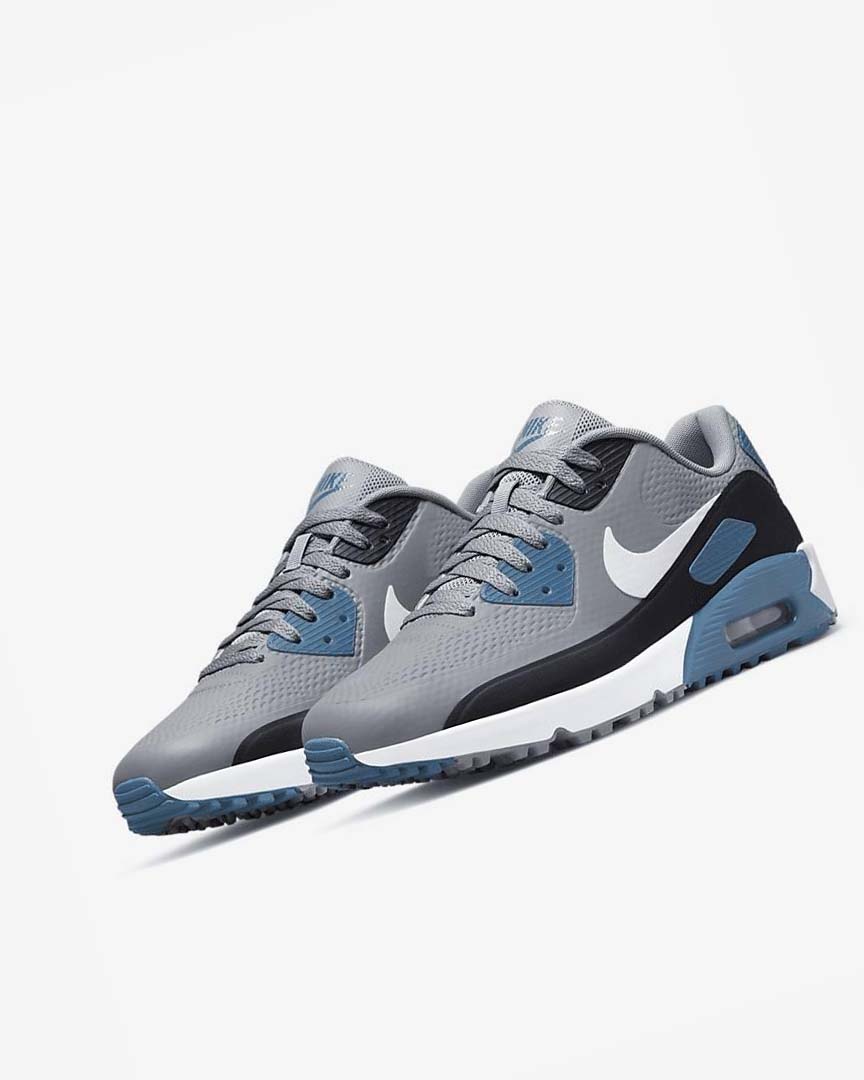 Zapatos de Golf Nike Air Max 90 G Hombre Gris Negras Blancas | AR4984