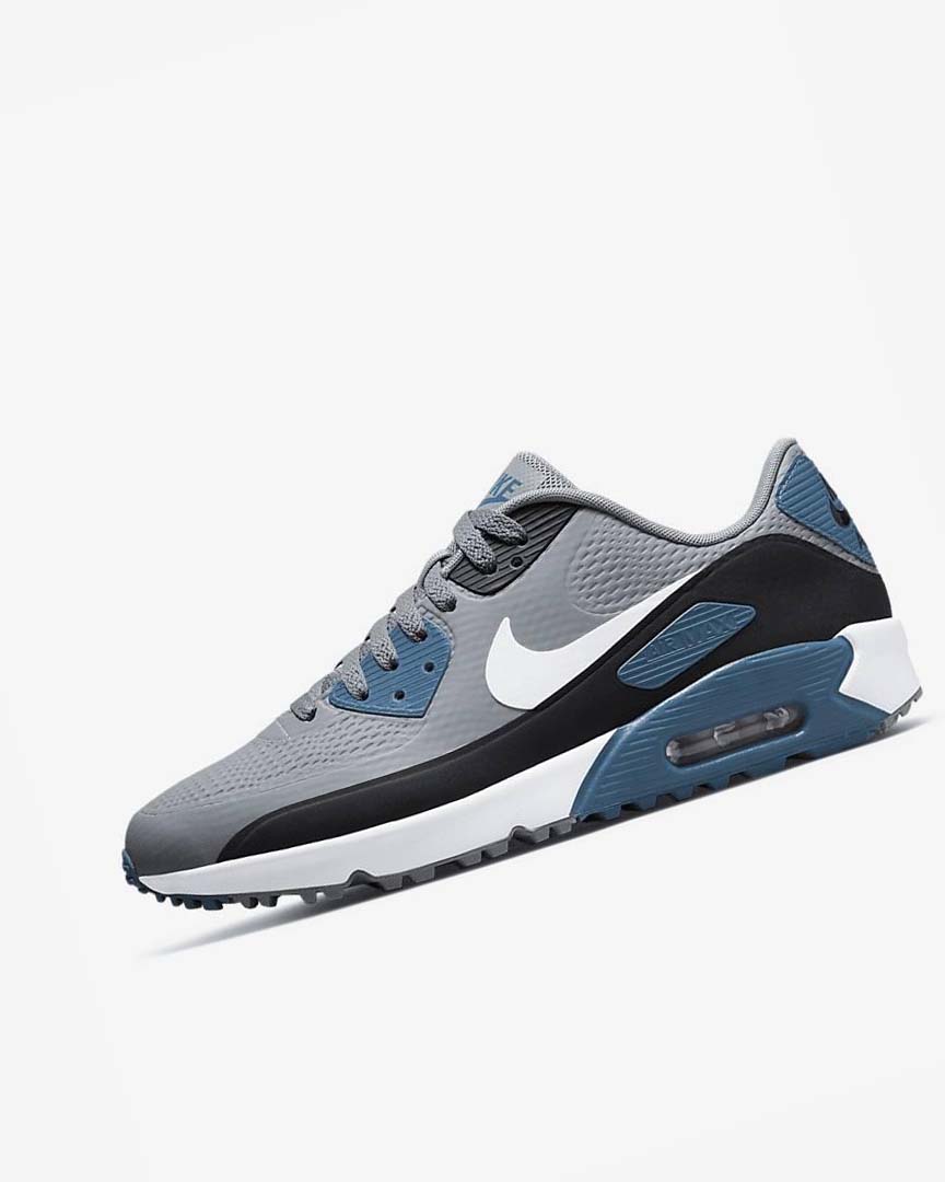 Zapatos de Golf Nike Air Max 90 G Hombre Gris Negras Blancas | AR4984