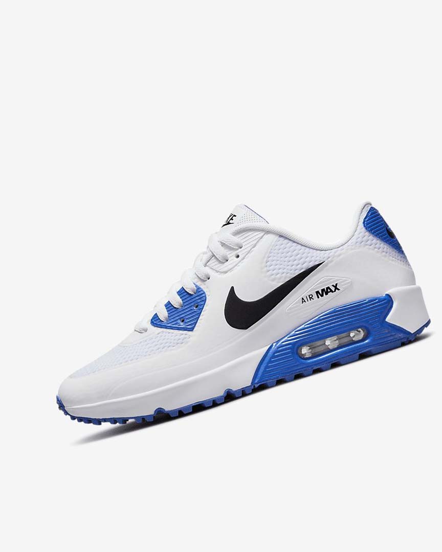 Zapatos de Golf Nike Air Max 90 G Mujer Blancas Azules Plateadas Negras | AR4611