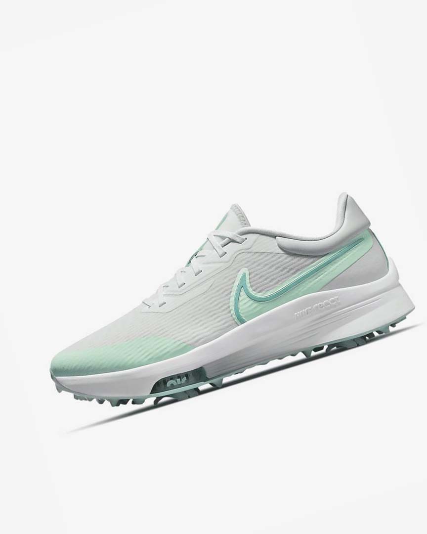 Zapatos de Golf Nike Air Zoom Infinity Tour NEXT% Hombre Blancas Verde Menta Plateadas Turquesa | AR4682