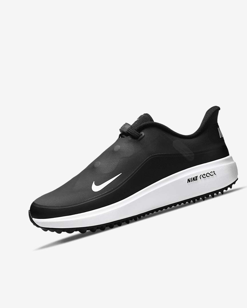 Zapatos de Golf Nike React Ace Tour Mujer Negras Metal Gris Oscuro Blancas | AR4855