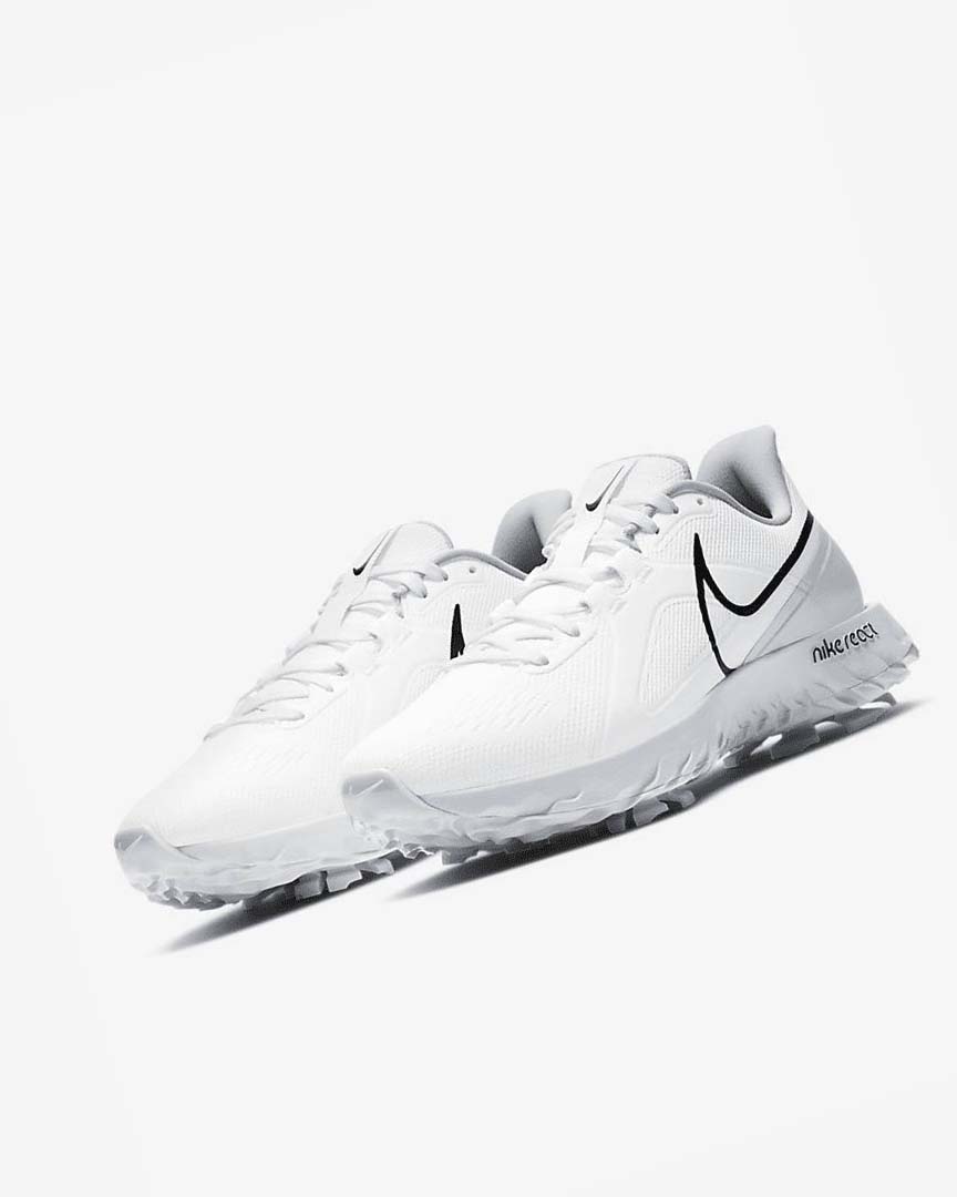 Zapatos de Golf Nike React Infinity Pro Hombre Blancas Metal Plateadas Negras | AR4737