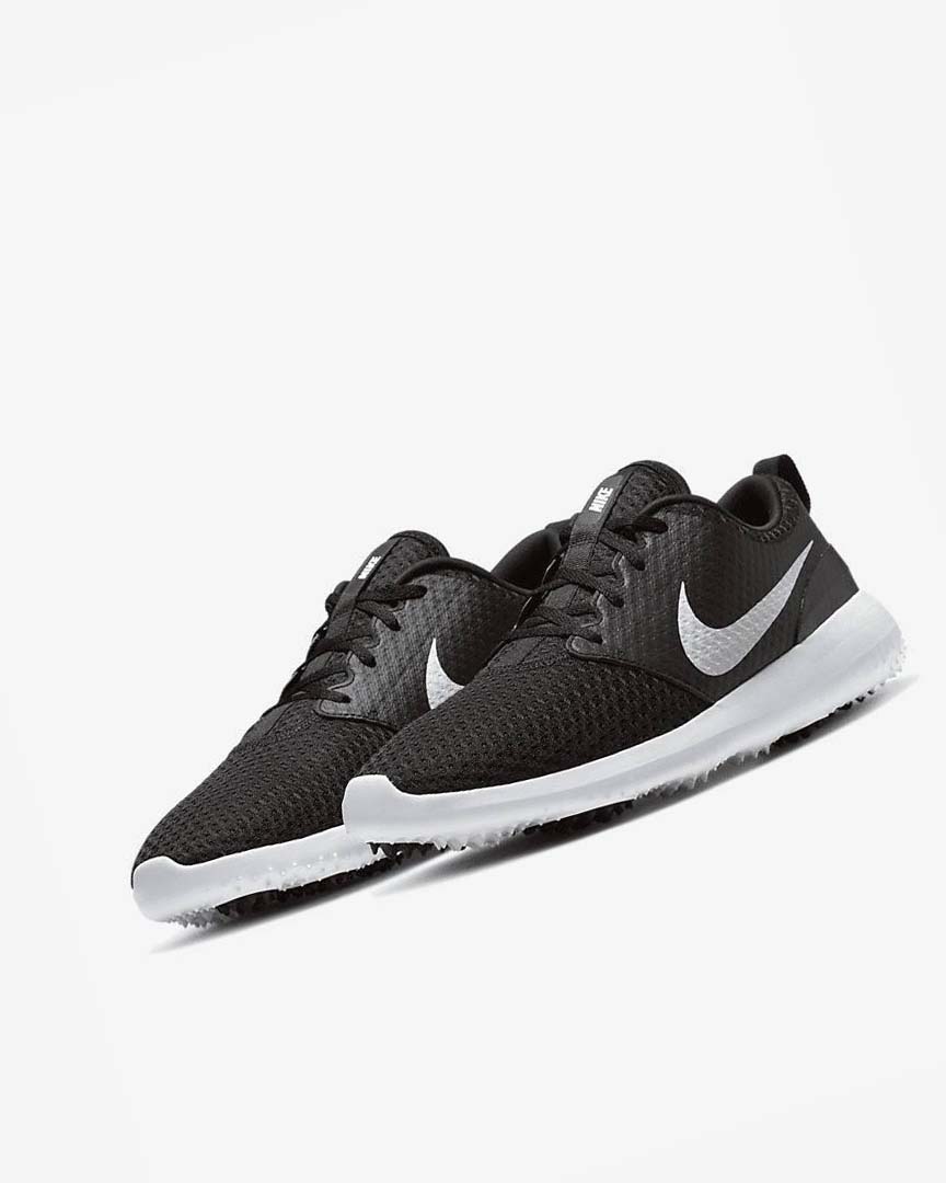 Zapatos de Golf Nike Roshe G Hombre Negras Blancas Metal Blancas | AR3147