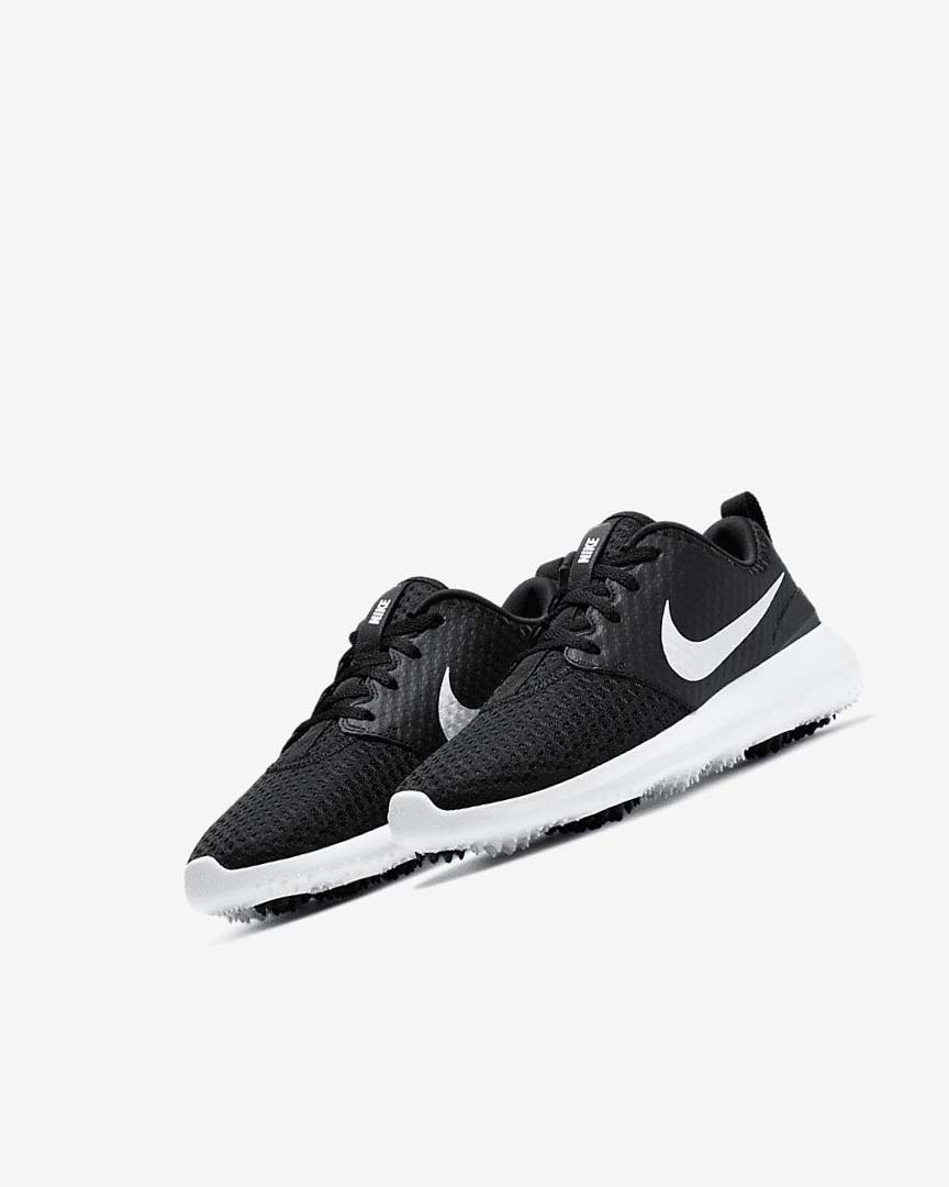 Zapatos de Golf Nike Roshe G Jr. Niño Negras Blancas Metal Blancas | AR3138