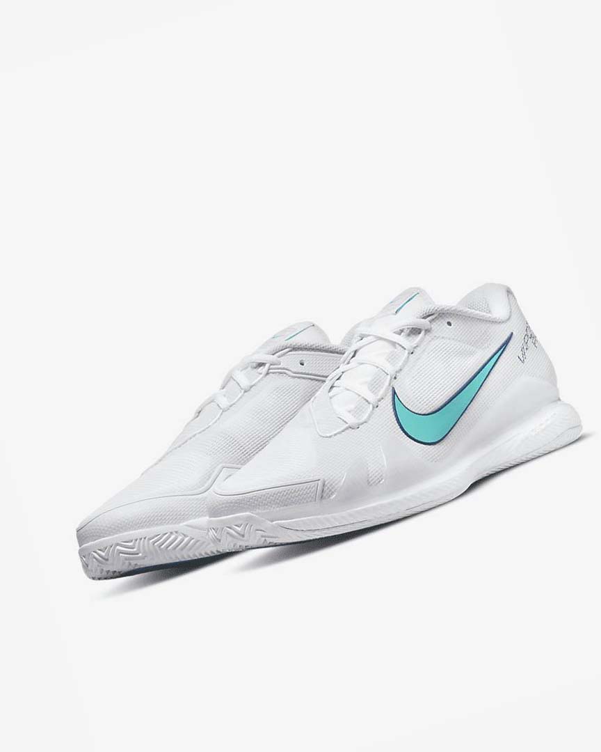 Zapatos de Tenis Nike Court Air Zoom Vapor Pro Hombre Blancas Beige Claro Azul Real Oscuro Azules Turquesa | AR2313