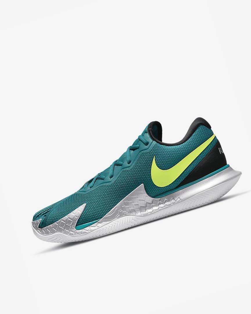 Zapatos de Tenis Nike Court Air Zoom Vapor Cage 4 Rafa Hombre Negras Blancas Verde | AR2603