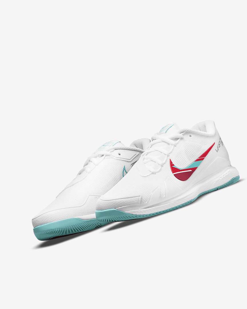 Zapatos de Tenis Nike Court Air Zoom Vapor Pro Mujer Blancas Rojas Burdeos Turquesa | AR5529