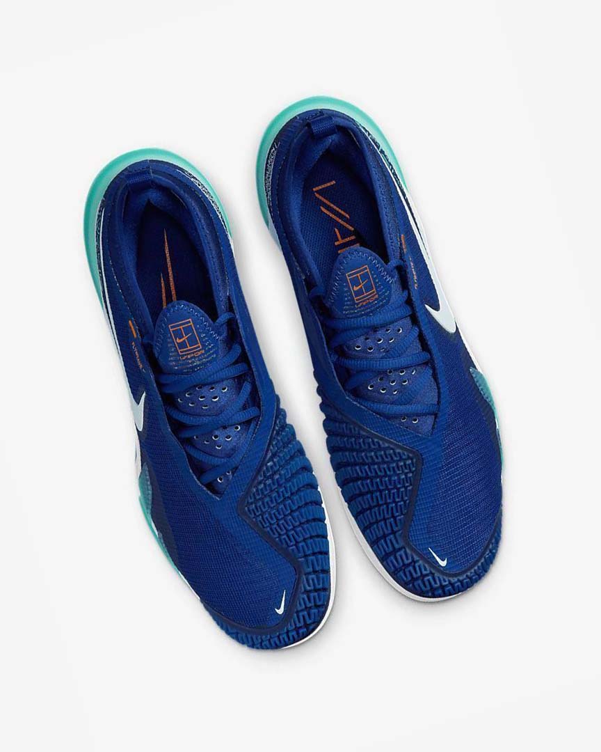 Zapatos de Tenis Nike Court React Vapor NXT Hombre Azul Real Oscuro Azules Turquesa Naranjas Blancas | AR2506