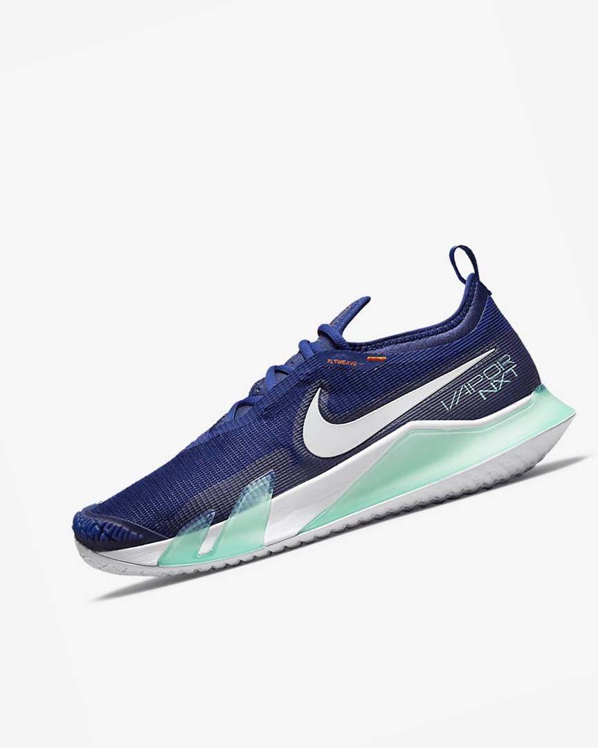 Zapatos de Tenis Nike Court React Vapor NXT Hombre Azul Real Oscuro Azules Turquesa Naranjas Blancas | AR2775