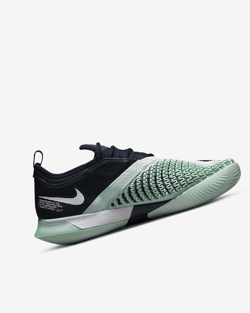 Zapatos de Tenis Nike Court React Vapor NXT Mujer Obsidian Verde Menta Blancas | AR5561