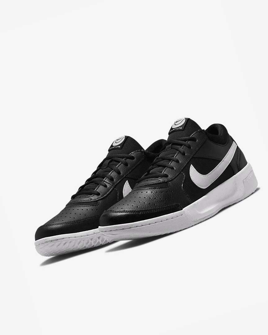 Zapatos de Tenis Nike Court Zoom Lite 3 Hombre Negras Blancas | AR2887