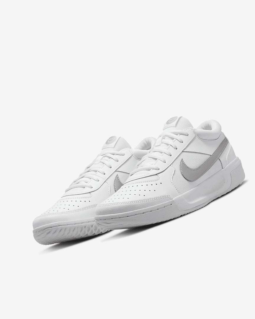 Zapatos de Tenis Nike Court Zoom Lite 3 Mujer Blancas Metal Plateadas | AR2947