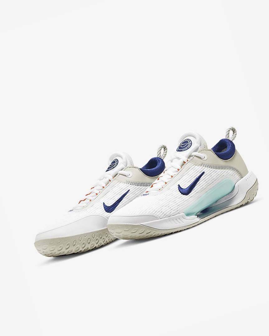 Zapatos de Tenis Nike Court Zoom NXT Hombre Blancas Beige Claro Turquesa Azul Real Oscuro Azules | AR2462