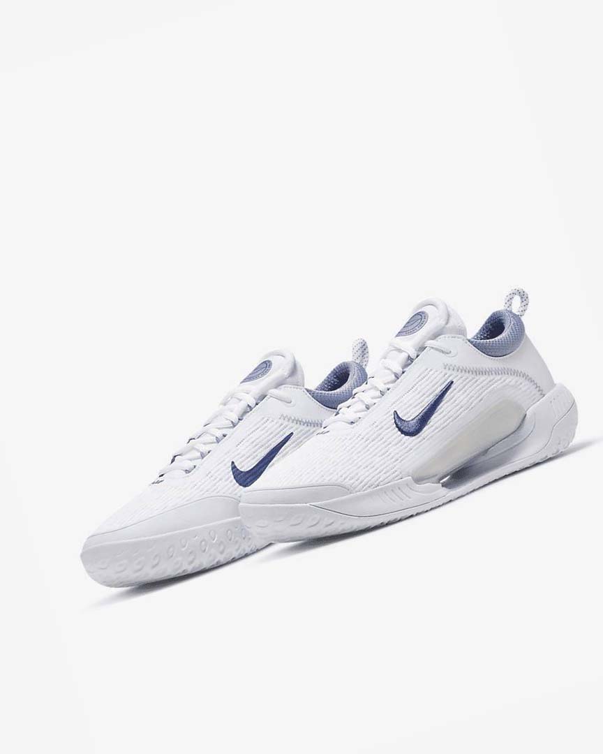 Zapatos de Tenis Nike Court Zoom NXT Hombre Blancas Gris Azul Marino | AR4940