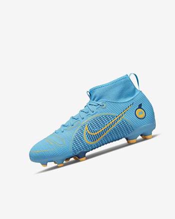 Botas de Futbol Nike Jr. Mercurial Superfly 8 Academy MG Niña Azules Naranjas | AR5016