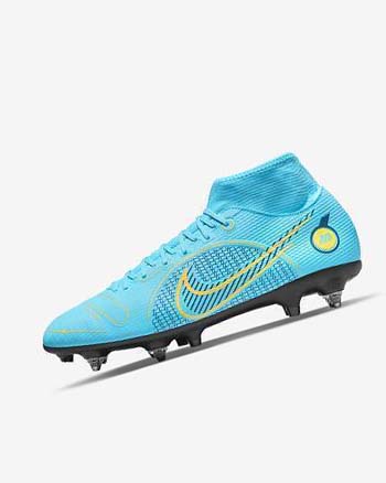 Botas de Futbol Nike Mercurial Superfly 8 Academy SG-PRO Anti-Clog Traction Hombre Azules Naranjas | AR2256