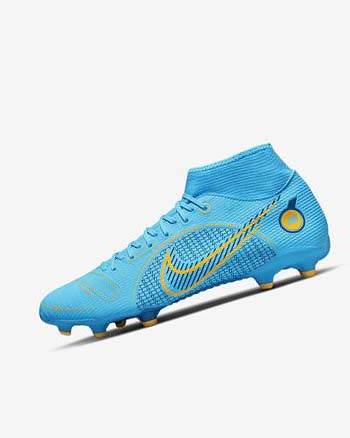 Botas de Futbol Nike Mercurial Superfly 8 Academy MG Mujer Azules Naranjas | AR4673