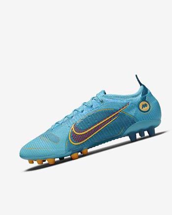 Botas de Futbol Nike Mercurial Vapor 14 Elite AG Mujer Azules Naranjas | AR3005