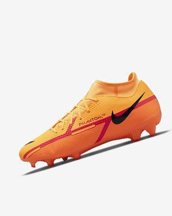 Botas de Futbol Nike Phantom GT2 Academy Dynamic Fit MG Mujer Naranjas Naranjas Rojas Claro Negras | AR2898