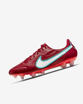 Botas de Futbol Nike Tiempo Legend 9 Elite SG-Pro AC Mujer Rojas Rojas Claro Blancas | AR2565