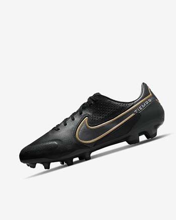 Botas de Futbol Nike Tiempo Legend 9 Pro FG Mujer Negras Gris Oscuro Metal Doradas Metal Gris Oscuro | AR2698