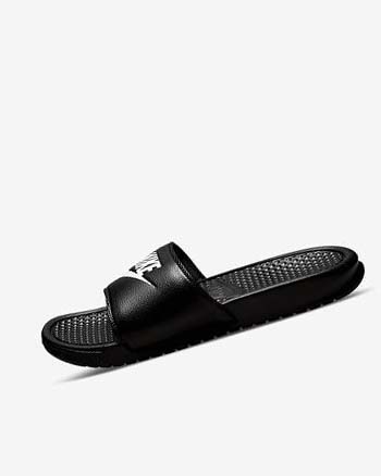 Sandalias de Diapositivas Nike Benassi JDI Hombre Negras Blancas | AR2276