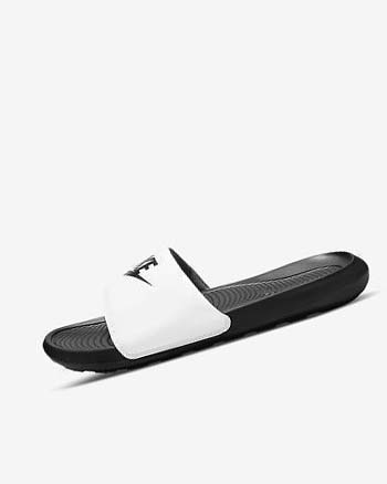 Sandalias de Diapositivas Nike Victori One Hombre Negras Blancas | AR2610