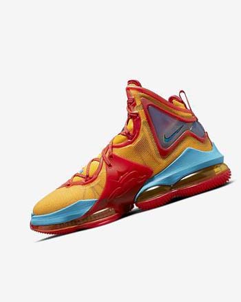 Zapatillas Baloncesto Nike LeBron 19 Hombre Naranjas Doradas Rojas Azules Claro | AR2828